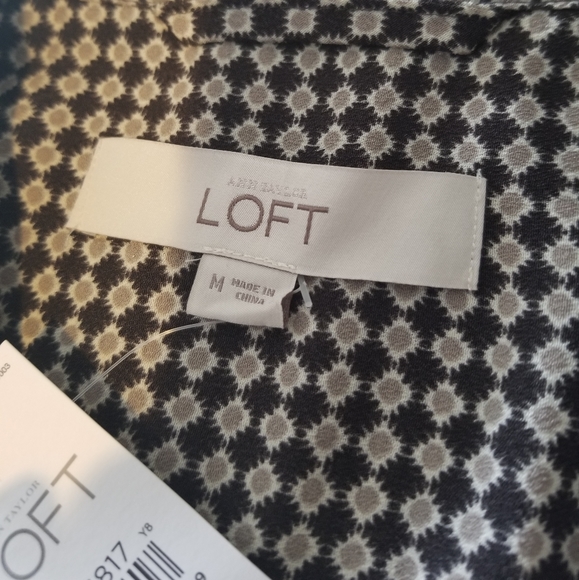 LOFT Button Down Long Sleeve Belted Shirtdress M - Picture 9 of 11